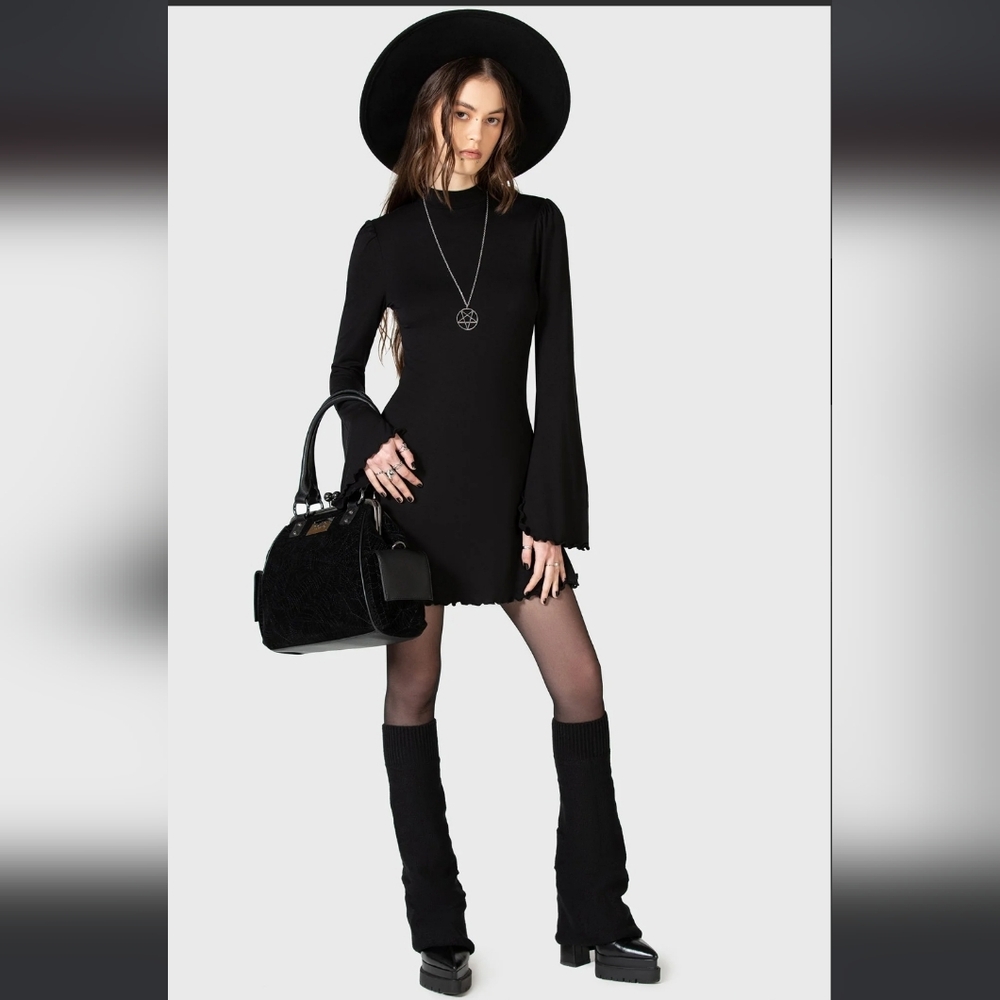 Killstar Gothic Black Long Sleeve Dress